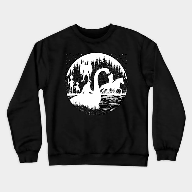 Cryptid Creatures Crewneck Sweatshirt by Tesszero